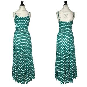 TOV Los Angeles | Women | Holly Green Polka Dot Crepe Maxi Dress | EU 44 US 12
